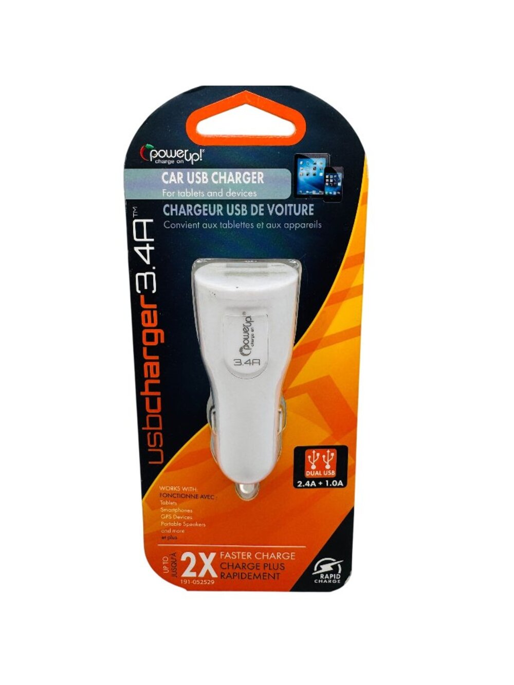 USB Car Charger 3.4A Dual Port Rapid Charge For Tablets & Smartphones